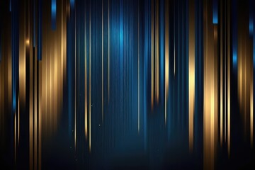 abstract blue lines with golden reflections