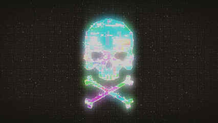 Skull shape with noise and glitching.