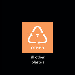 recycle code icon color square vector template