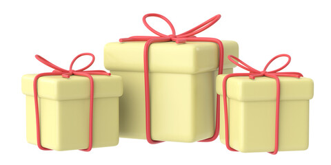 3D gift box. 3D illustration.