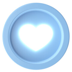 Love button. heart icon. 3D illustration.