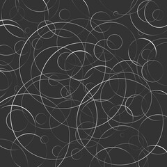 Obraz premium Abstract vector illustration with circles of different sizes. Linear illustration for decoration and design.