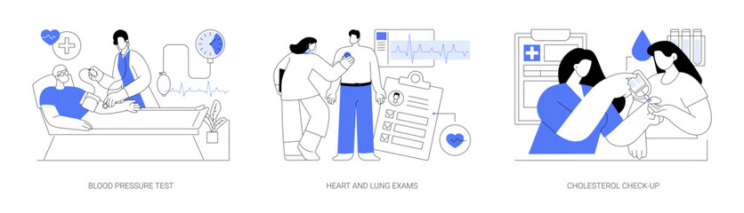 Medical check-up abstract concept vector illustrations.