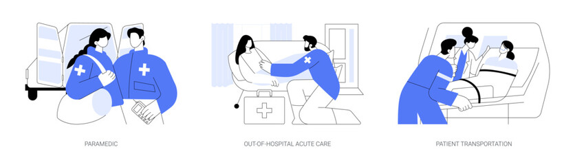 Emergency medical services abstract concept vector illustrations.