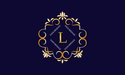 Elegant monogram design template with initial letter L. Luxury elegant ornament logo for restaurant, boutique, hotel, fashion, business.