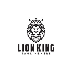 MODERN LION KING VECTOR  LOGO ILLUSTRATION