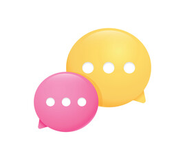 Fototapeta premium Yellow and pink chat bubble. UI design icon. vector illustration.