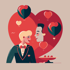 Valentines day special flat vector illustration