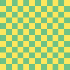 Green and yellow chessboard background.Chess Pieces Seamless pattern. Flat style chess .	