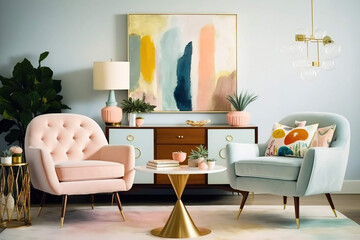 Joyful design interior design living room - AI generated