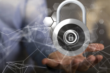 abstract lines with dots over dark background.  - 3D digital