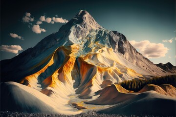 sunset in mountains, generative ai