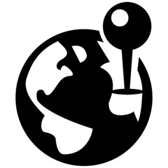 location mark on earth vector icon symbol logo clipart isolated. vector illustration. vector illustration isolated on white background.