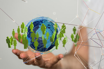 Structure of world economy, communication network global - connection