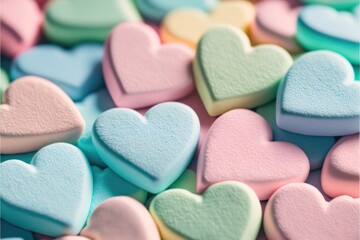 Obraz premium Colored foam hearts generative ai illustration 