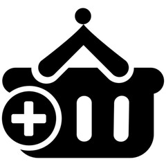 Fototapeta premium add shopping basket vector icon symbol logo clipart isolated. vector illustration. vector illustration isolated on white background.