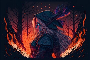 girl in the fire forest