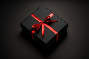 gift box with ribbon generative ai