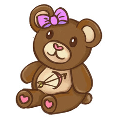 Osita con flecha de san valentin