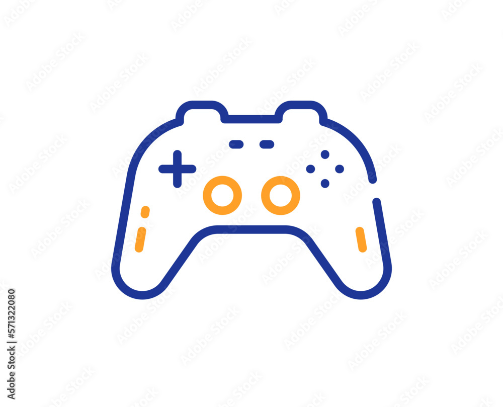 Poster gamepad line icon. game joystick sign. symbol. colorful thin line outline concept. linear style game