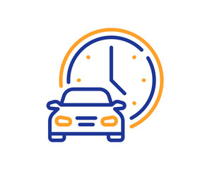 Book car line icon. Rental time service sign. Order transport symbol. Colorful thin line outline concept. Linear style book car icon. Editable stroke. Vector