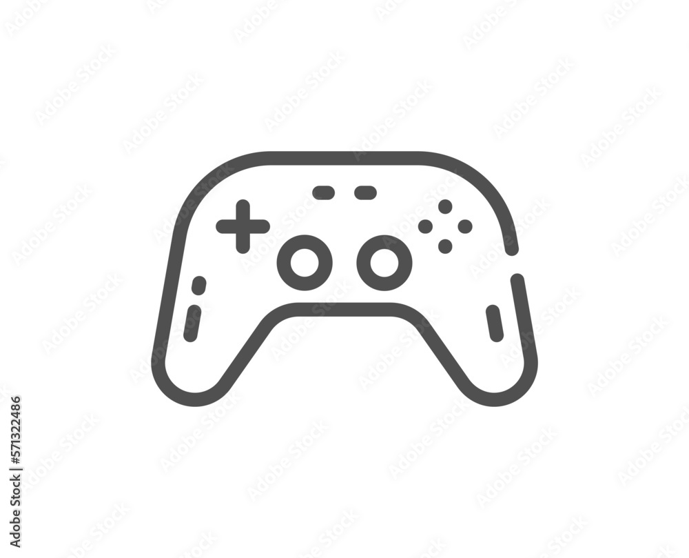 Poster gamepad line icon. game joystick sign. symbol. quality design element. linear style gamepad icon. ed