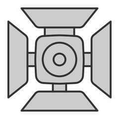 Stage spotlight - icon, illustration on white background, grey style
