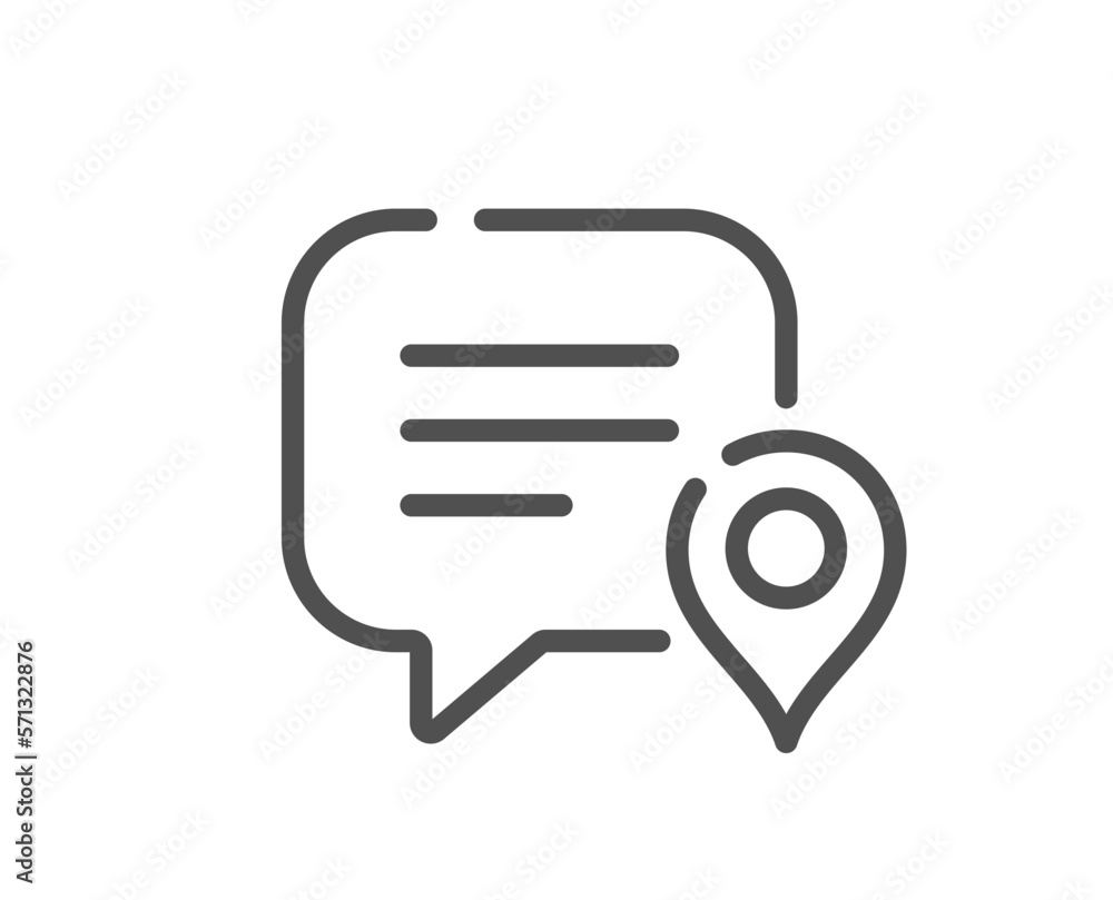 Poster chat bubble line icon. speech dialogue box sign. address message symbol. quality design element. lin