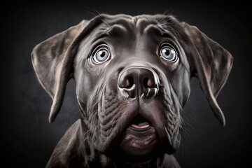 Cute funny shocked Italian cane corso generative ai