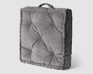 Soft cozy french style seat cushion of gray velour