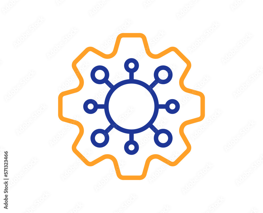 Poster execute line icon. maintenance service sign. network symbol. colorful thin line outline concept. lin