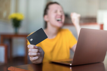 Internet fraud. Nervous sad upset unhappy confused young woman, stressed worried lady having...