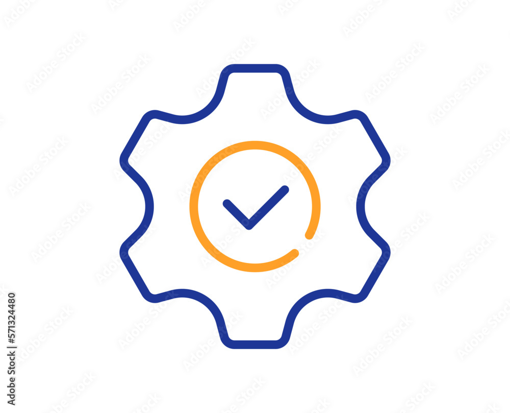 Poster execute line icon. approved service sign. maintenance symbol. colorful thin line outline concept. li