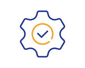 Execute line icon. Approved service sign. Maintenance symbol. Colorful thin line outline concept. Linear style execute icon. Editable stroke. Vector