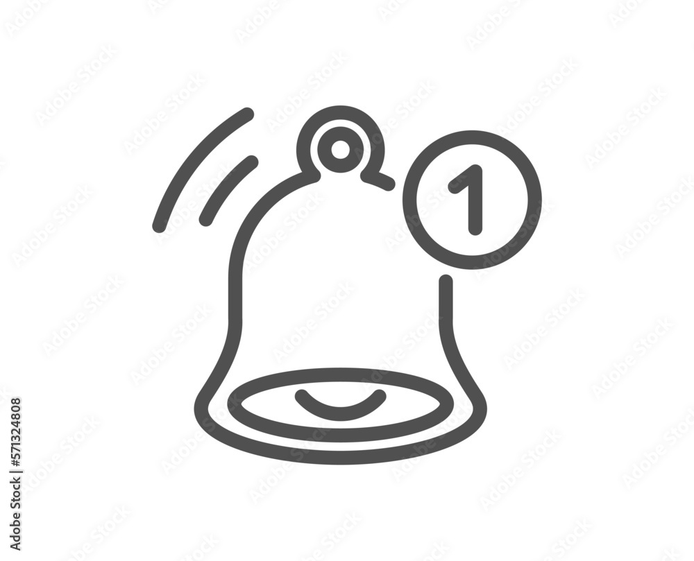 Poster reminder line icon. notice bell sign. notification message symbol. quality design element. linear st