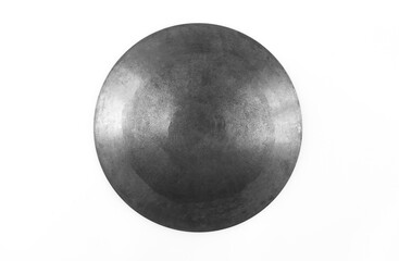 Fototapeta na wymiar blank iron shield isolated on white background