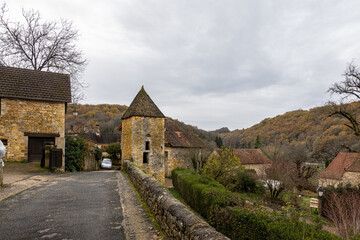 Fototapeta na wymiar Saint Amand de coli is old medieval town, Perigord Noir in Dordogne, France.