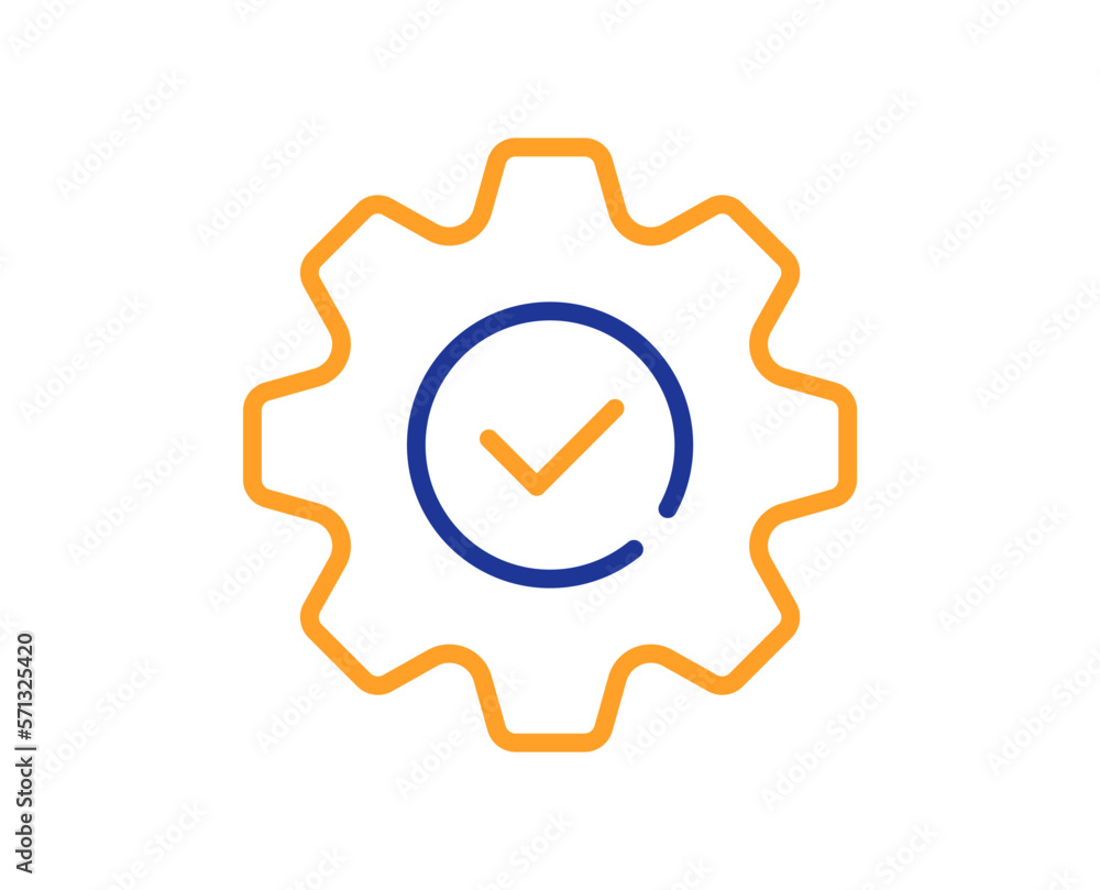 Poster execute line icon. approved service sign. maintenance symbol. colorful thin line outline concept. li