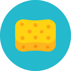 Sponge Multicolor Circle Flat Icon