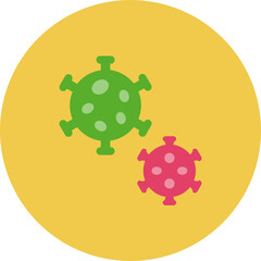 Virus Multicolor Circle Flat Icon