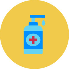 Hand Sanitizer Multicolor Circle Flat Icon