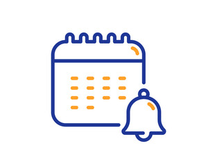 Calendar line icon. Date reminder sign. Planner notice symbol. Colorful thin line outline concept. Linear style calendar icon. Editable stroke. Vector