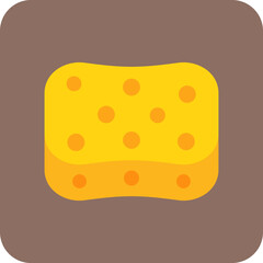 Sponge Multicolor Round Corner Flat Icon