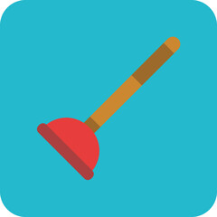 Plunger Multicolor Round Corner Flat Icon