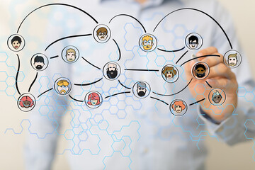  people network structure HR - Human resources management and recruitment  - connection