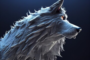 white wolf on a dark background