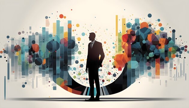 Silhouette of a Business man Illustration Concept
