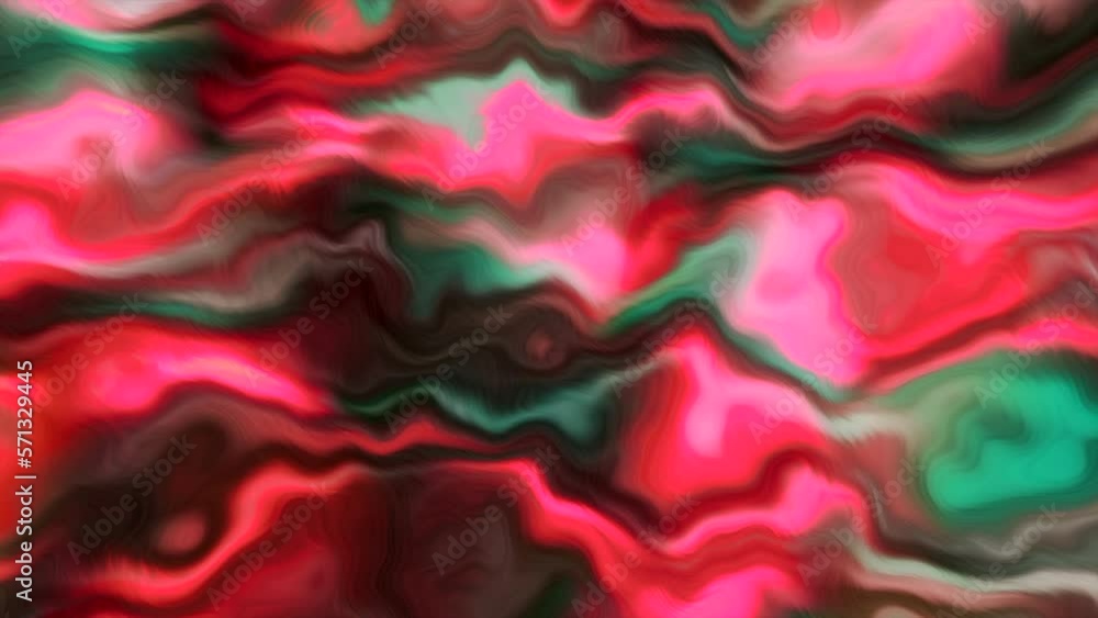 Poster green and red background of blots with backlight. motion. glowing animations made of spots that shin