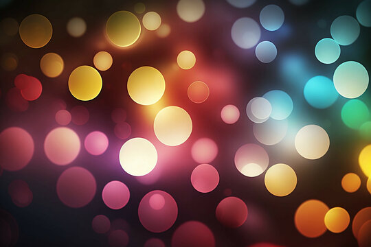 Background of bright bokeh effects new quality universal colorful technology illustration image design, generative ai