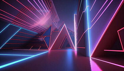 Fototapeta premium Neon lights neon backgrounnd new quality universal colorful holiday stock image illustration design, generative ai